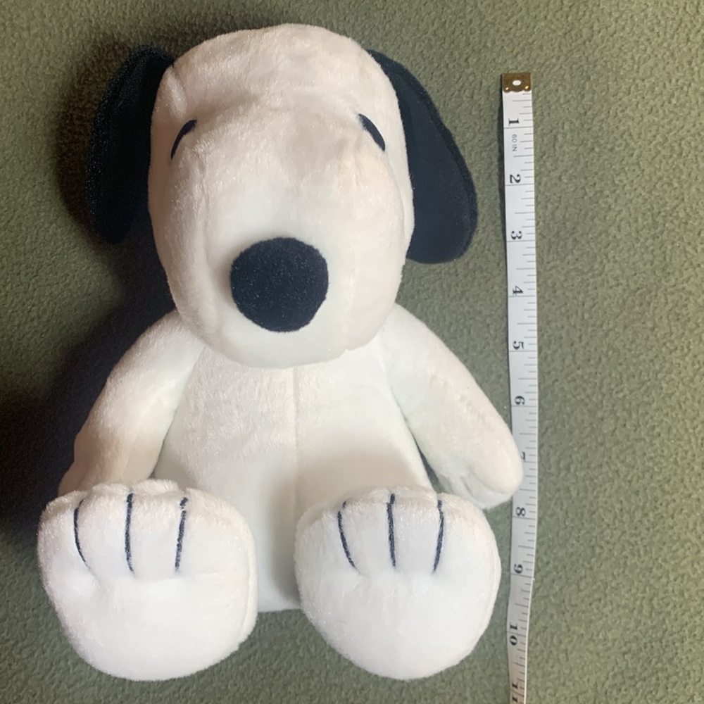Stuffed Snoopy in sitting position by Peanuts Worldwide LLC. Approx 7” x 10”. - Picture 3 of 7